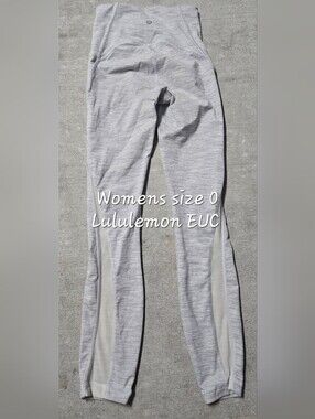 lululemon athletica Women’s Light Gray Striped Leggings